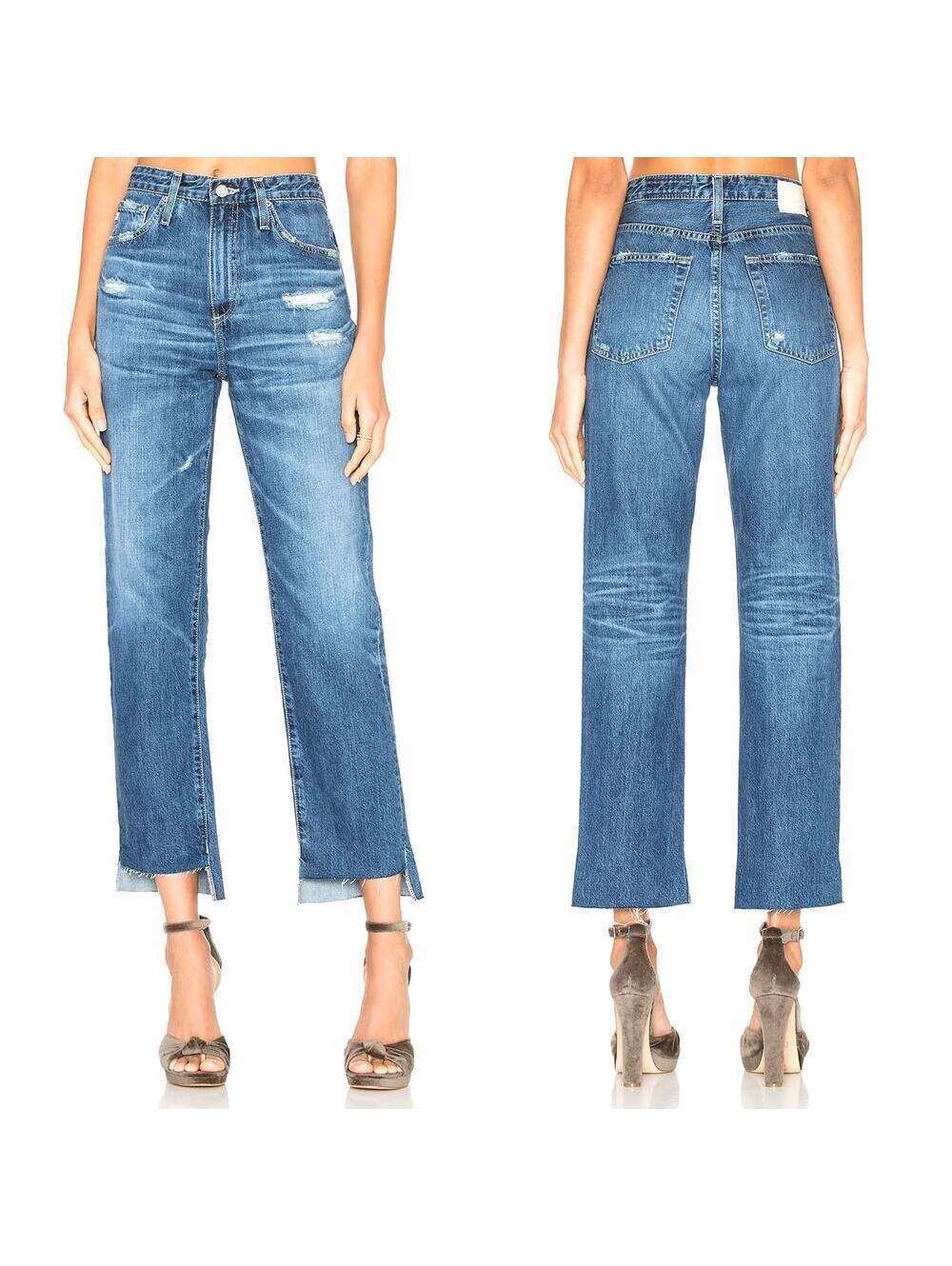AG Jeans Women's High-Waisted Jeans Blue 29 Good High Waist Straight Leg Mom